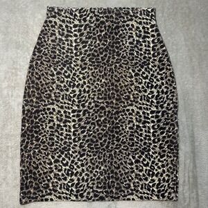 Y2K ING Pencil Skirt Women Size S Leopard Cheetah Animal Print Retro Stretch Vtg